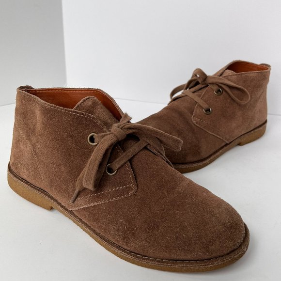 LUCKY Brand Brown Soft Suede Emillia Lace Up Chukka Ankle Bootie - Picture 11 of 16
